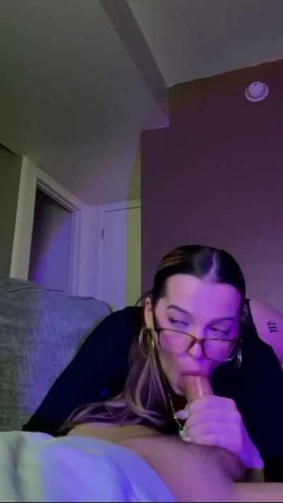 i almost finished him off with my pussy but i made him spray everywhere instead 😊