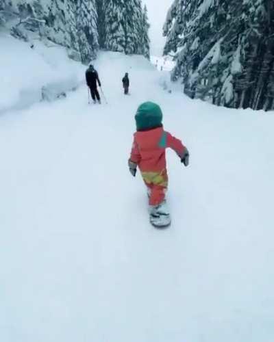 This is Emma. She’s 4 years old and steadier on a snowboard than I am on a stepstool.