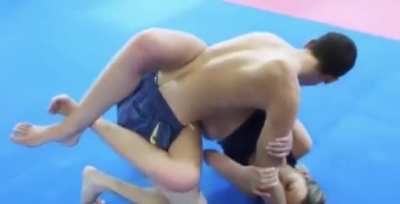 Zsofi wins at Mixed wrestling with Scissors and Headscissors