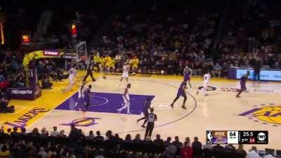 [Highlight] LeBron with the behind-the-back transition assist to D'Angelo Russell