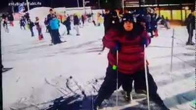 HMF While I try out skiing.