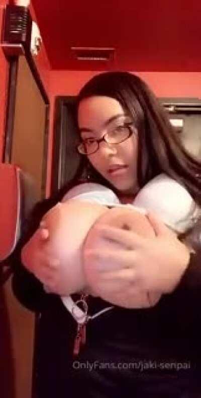 Senpai in a bathroom mirror =