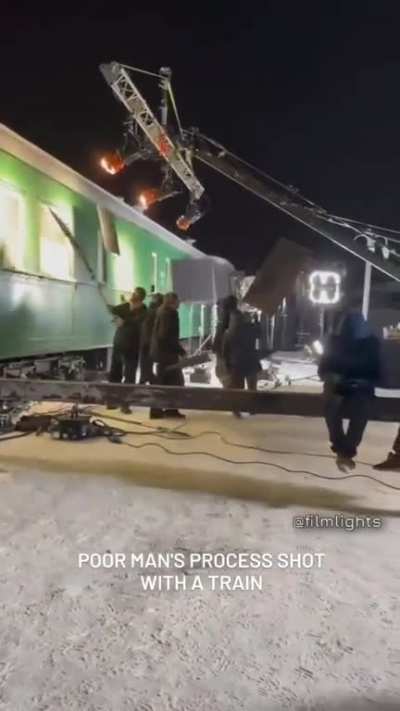 Behind the scenes of a train shot