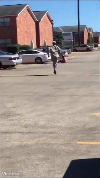 Her shoe goes into orbit