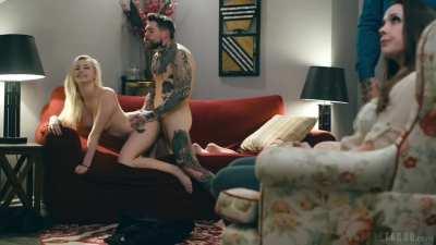 Carolina Sweets Chanel Preston daughter takes it doggystyle while mom and dad watch