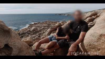 Getting a sneaky outdoor blowjob, right at the tourist hotspot with lots of people close by!