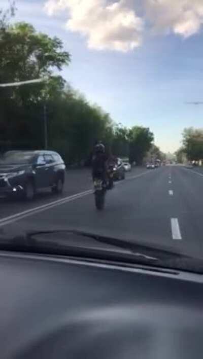 It's sad that these people keep trying to show off doing wheelie