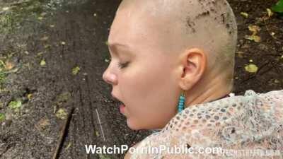 CzechStreets Bald Slut Fucked In Dirt Porn GIF