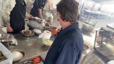 The last footage captured by two of aid workers affiliated with The World Central Kitchen, diligently preparing meals for displaced Palestinians in Gaza.
