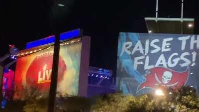 The Weeknd rehearsing for Super Bowl earlier tonight!! 2/3/21