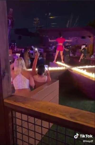 This woman is vibing but I don’t think those are the right type of officers...