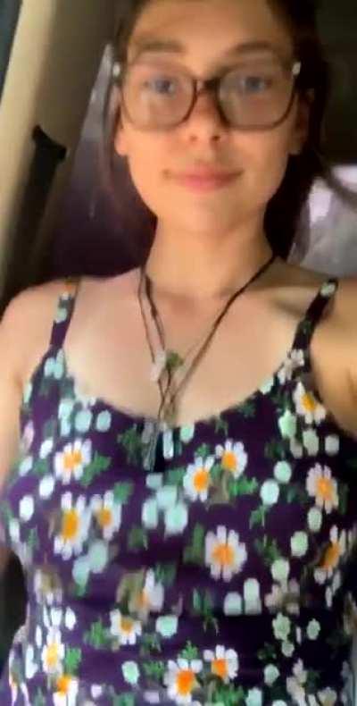 Trying my best not to distract the driver… think you would notice my dress riding up?