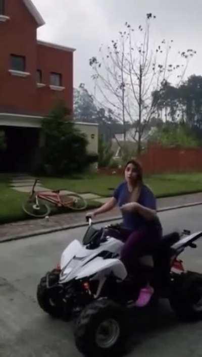 Crazy woman ran over her neighbors