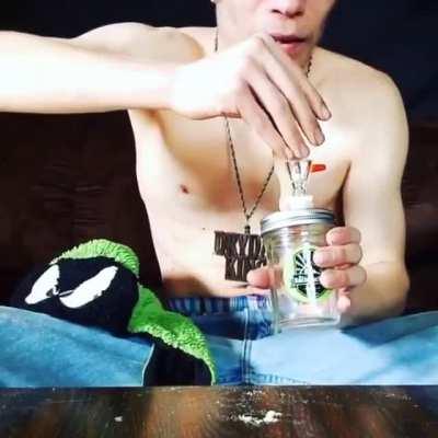 Getting high on your own supply [from /r/wtf]