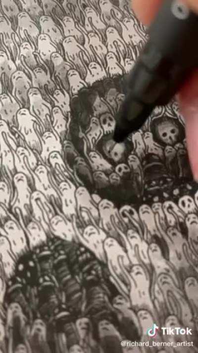 Making a skull out of a lot of little ghosts