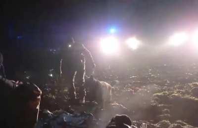 Lithuanian - Belorusian border. Belorusian border guards try to force illegals to enter Lithuania, dont succeed, so illegals want to build the camp. Lithuanians protect their border and push illegals away using K9. Belorusians dont allow them to leave. Li