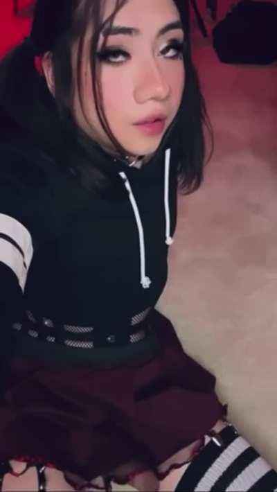 The skirt is hiding something