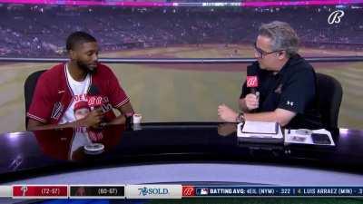 Mikal Bridges when asked about his name coming up in trade rumors in the D-backs pregame show: “I’m happy to be in Phoenix, I don’t leave for the off-season I love it here so much… I was very nervous but I’m happy I’m here.”