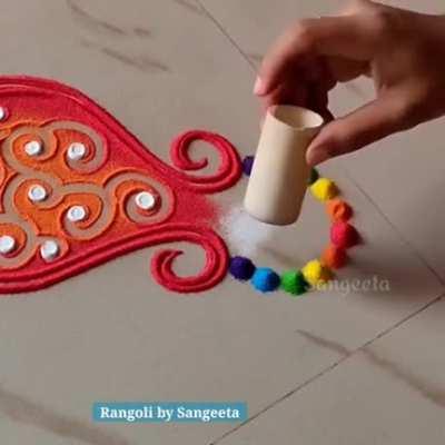 Making Rangoli art
