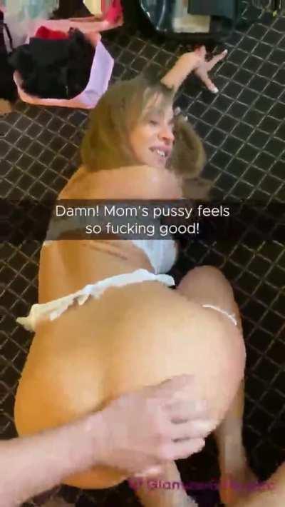 Mom likes her new lingerie