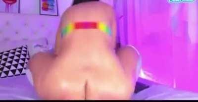 Big ass Latina freak bouncing up and down dildo