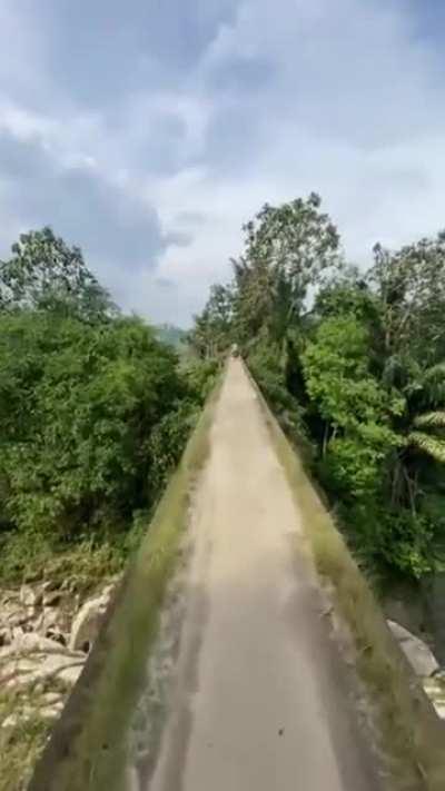 Just crossing a bridge