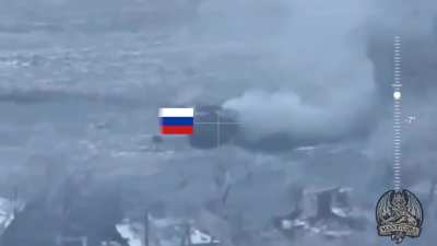 Russian M113 runs into a mine and a BTR-82a hit by Ukrainian drones. At Kotlyne graveyard, Pokrovsk, February 2025