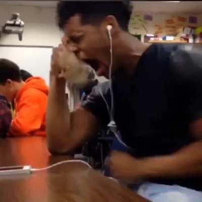 The RattPack watching Bobby cry on stream.