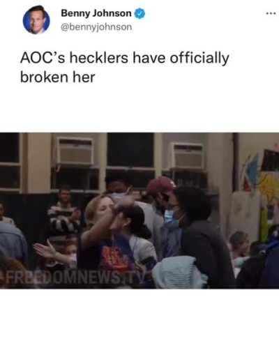 AOC bops to the music in response to her Town Hall meeting getting out of hand