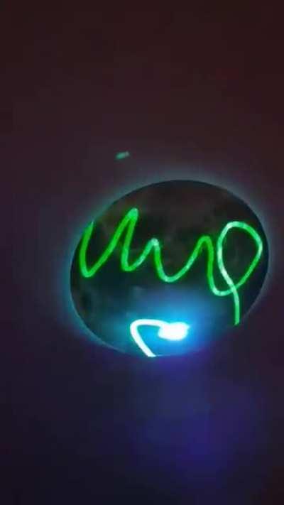 I'm 31 and just realised that laser pens do this to glow in the dark stuff