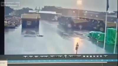 Umbrella Man Struck By Lightning...