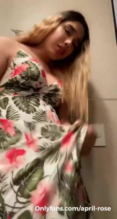 At first I thought she lifted her knee up... then I realized it was her cock r/April_Rose