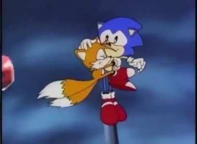 Tails is afraid of lightning