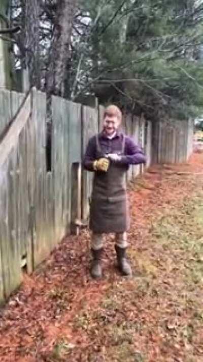 Who needs a hammer when you can just use your fist