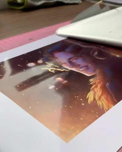 [No Spoilers] My fanart got so much love and got featured on last episode’s reel and I feel so so grateful to you guys! I’m testing some printing at home with gold foil ✨