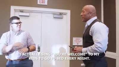 The Rock would do anything for fellow fathers