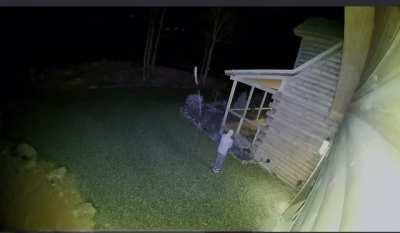 my friend forgot the garage door was only half open