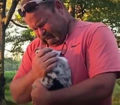 This man was surprised by his Family a new Puppy (His reaction is priceless)