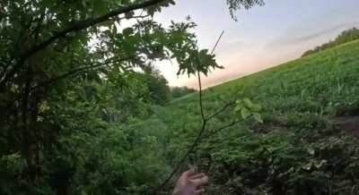 GoPro footage of Pro-UA Chechen volunteer fighter shooting at, and killing Russian biker, taking his weapons and bike. Pokrovskoe Direction Summer 2025