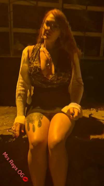 I got caught flashing my tits having a late night smoke