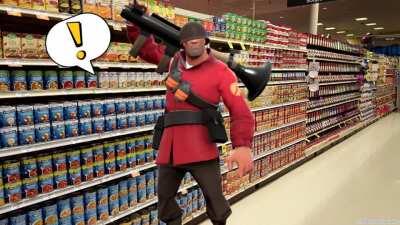 Soldier and the soup store.