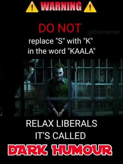 Relax snowflakes it's just a dark humour danky dank joke 😎😈😏