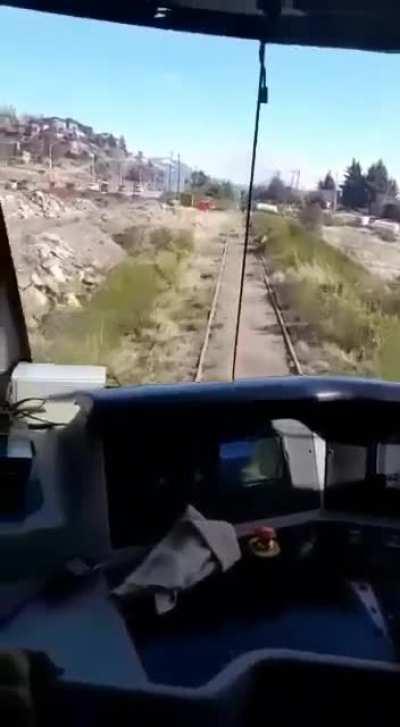 Video registrado del choque entre un CM Materfer de Tren Patagónico y un camión (27/07)