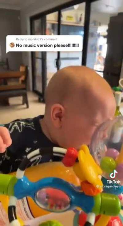 To take orange juice from a baby