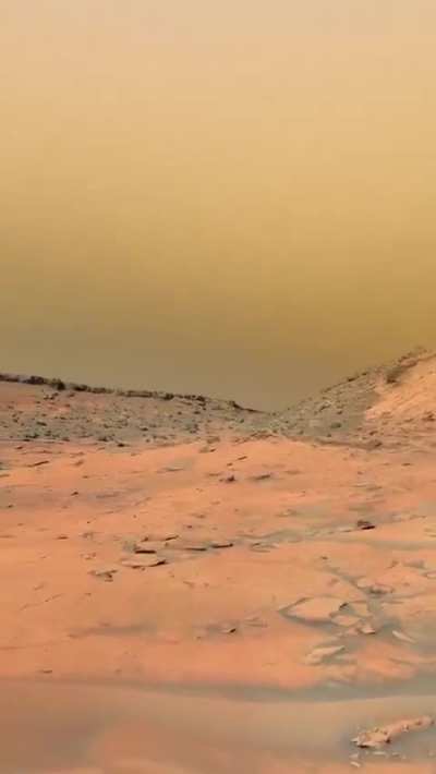 Actual footage from another world: Mars right now, 225 million miles away. Truly mind-blowing rover view