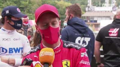 Seb still able to laugh post-race with Ziggo: 
