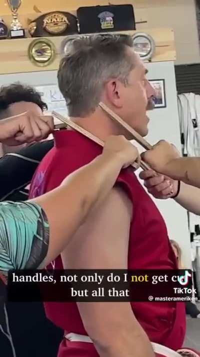 On full display  - the 5 person knife defense by Master Ken