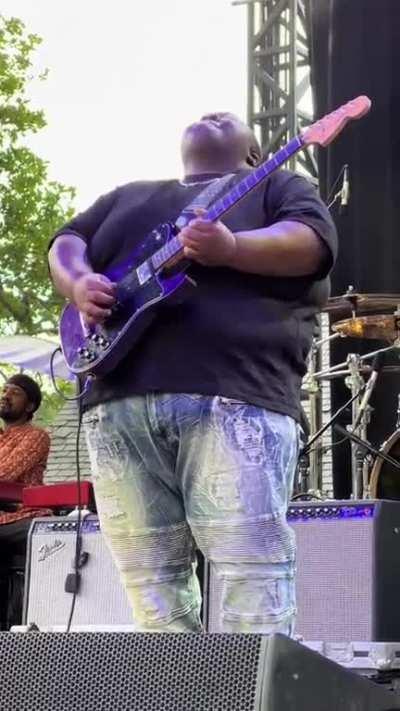 Blues artist Christone Ingram making the guitar sing @ Summer Stage