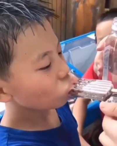 Leave the popsicle in the mouth for a long time