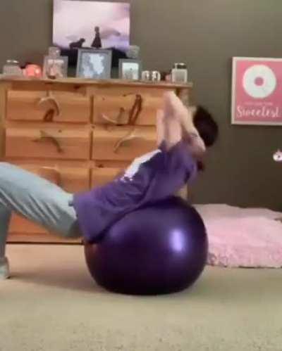 It's sometimes great to have a helping hand while exercising... Sometimes not